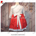 boutique white chiffon sleeve red girls dress